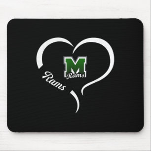 Marshfield Rams Logo Half Heart Slogan Hs Mouse Pad