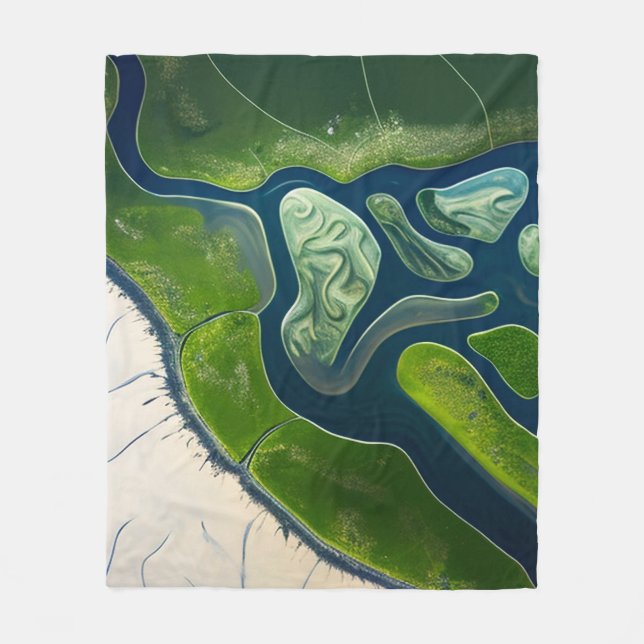 Marshland Elegance Fleece Blanket (Front)