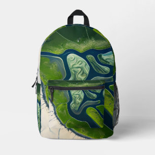 Marshland Elegance Printed Backpack