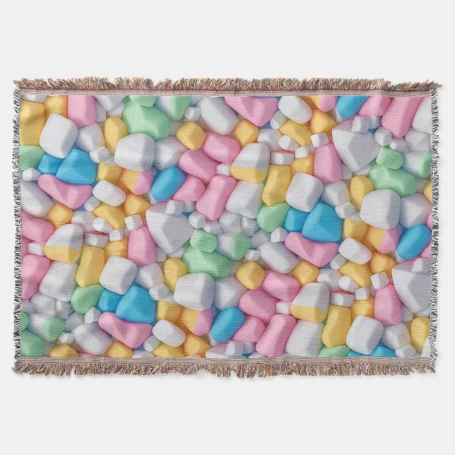 Marshmallow abstract throw blanket (Front)