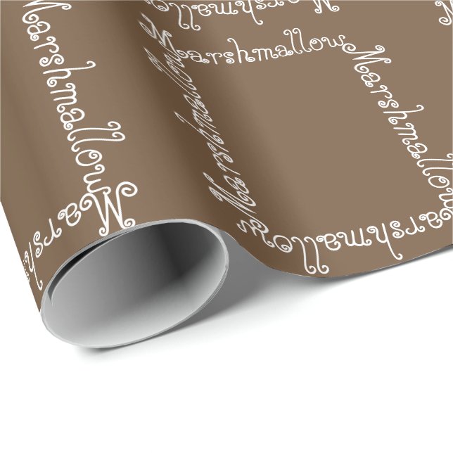 Marshmallow and cocoa  typography wrapping paper (Roll Corner)