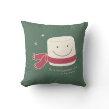 Marshmallow and Hot Chocolate Holiday Pillow