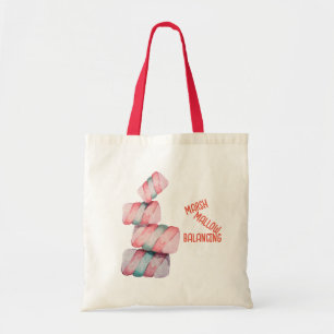 Marshmallow Balancing Candy Pun Tote Bag