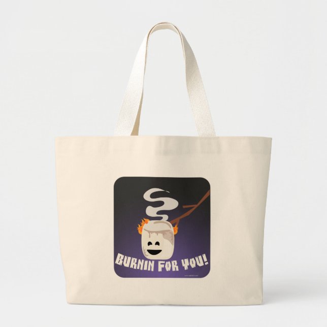 Marshmallow Burnin  Smores Campfire Dessert Large Tote Bag (Front)