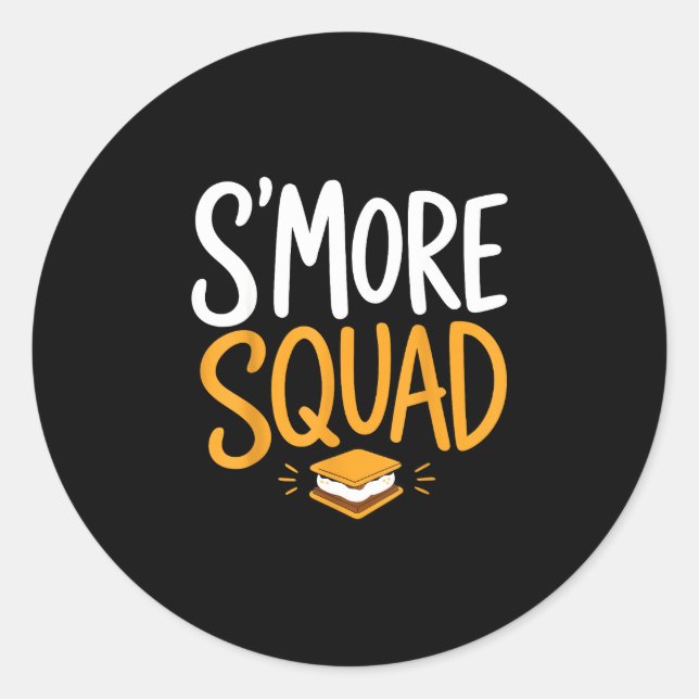 Marshmallow campfire camping s'mores  classic round sticker (Front)