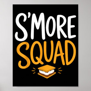 Marshmallow campfire camping s'mores poster