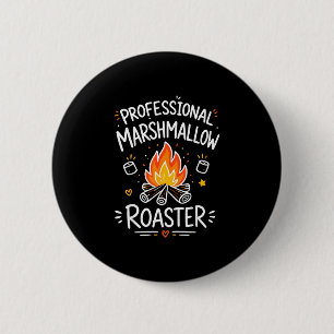Marshmallow campfire s'mores 6 cm round badge
