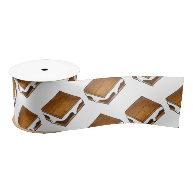 Marshmallow Campfire S'mores Camp Camping Party Satin Ribbon (Spool)