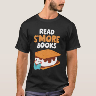 Marshmallow Camping Campfire Funny Read Smore Book T-Shirt