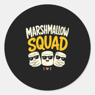 Marshmallow family campfire s'mores  classic round sticker