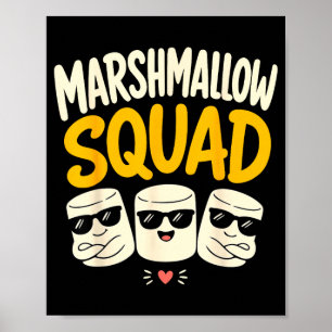 Marshmallow family campfire s'mores poster