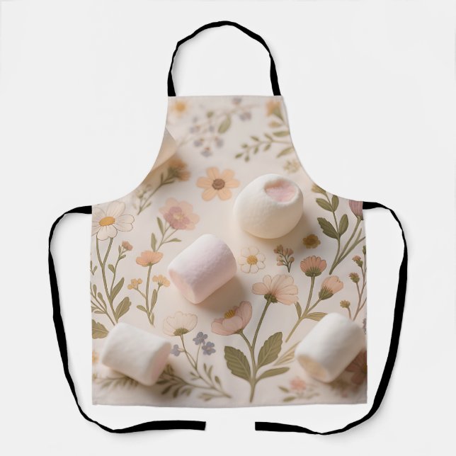 Marshmallow Floral Pastel Pattern Apron (Front)