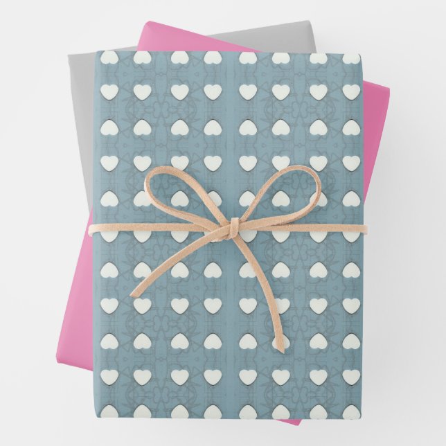 Marshmallow Hearts  Wrapping Paper Sheet (In situ)