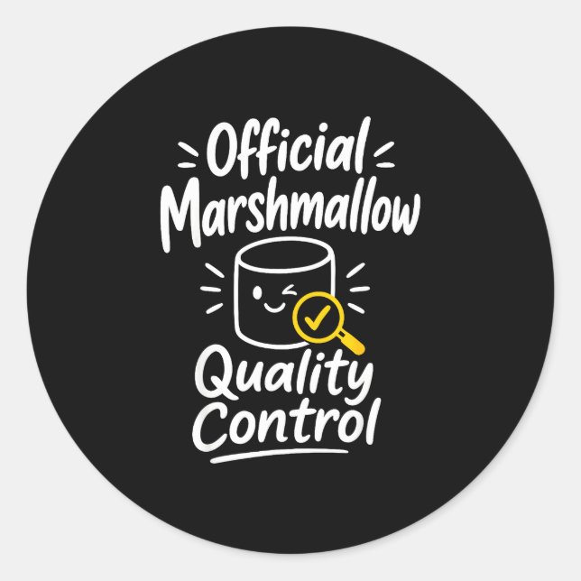 Marshmallow humour campfire s'mores  classic round sticker (Front)