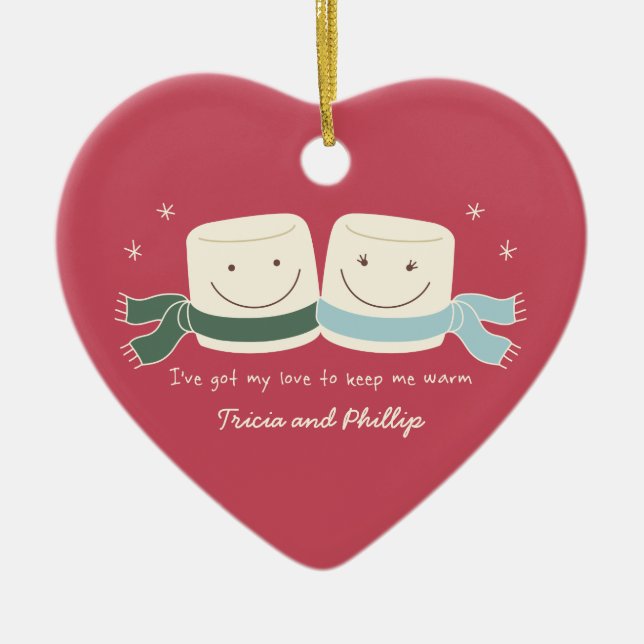 Marshmallow Love Christmas Tree Ornament (Front)