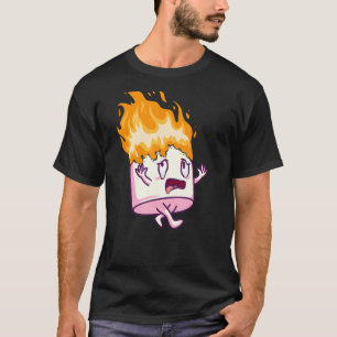 Marshmallow On Fire S'mores Camping Campfire Smore T-Shirt