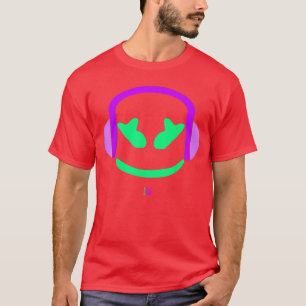 Marshmallow Purple Angry Face Headphones gift T-Shirt