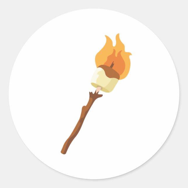 Marshmallow Roast Classic Round Sticker (Front)