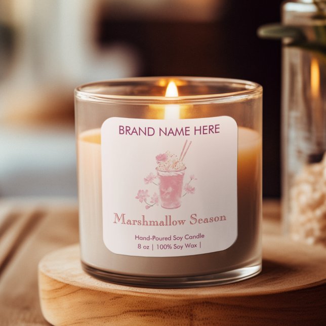 Marshmallow Season  | Pink Candle Labels (Creator Uploaded)