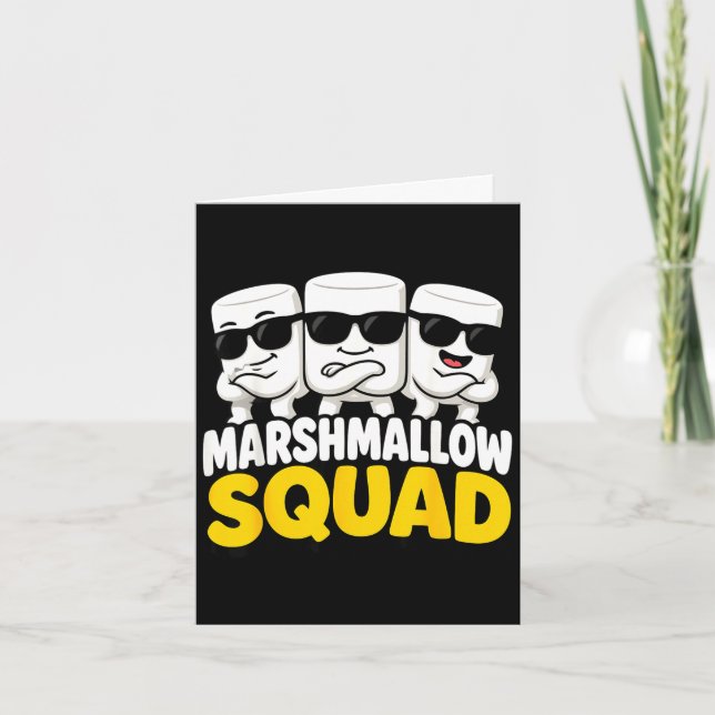 Marshmallow team campfire s'mores  card (Front)