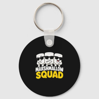 Marshmallow team campfire s'mores key ring