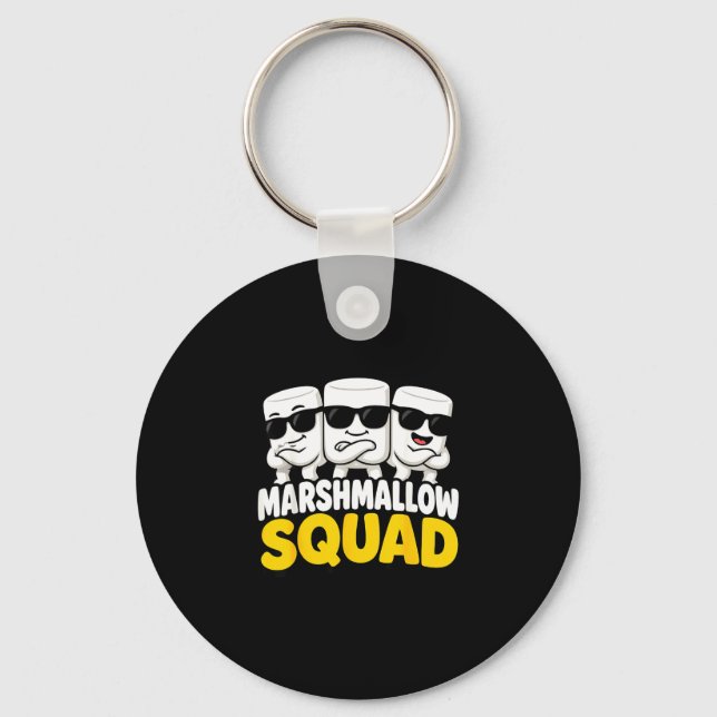 Marshmallow team campfire s'mores  key ring (Front)
