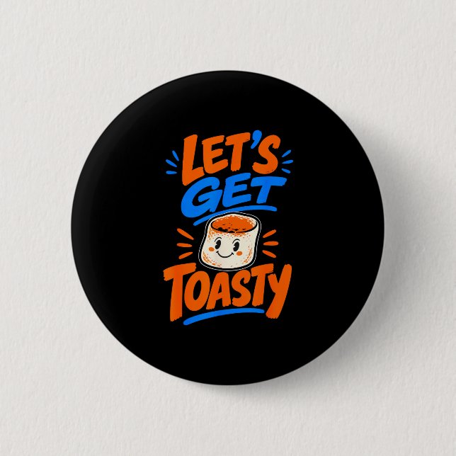 Marshmallow toasted campfire s'mores  6 cm round badge (Front)