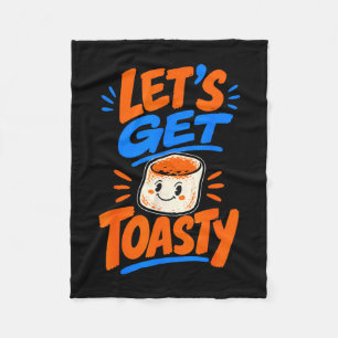 Marshmallow toasted campfire s'mores  fleece blanket