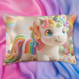 Marshmallow Unicorn and Pastel Candy Dream Decorative Cushion