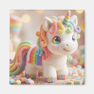 Marshmallow Unicorn and Pastel Candy Dream Magnet