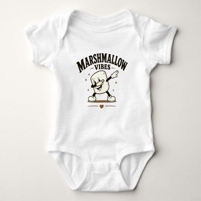 Marshmallow vibes baby bodysuit (Front)