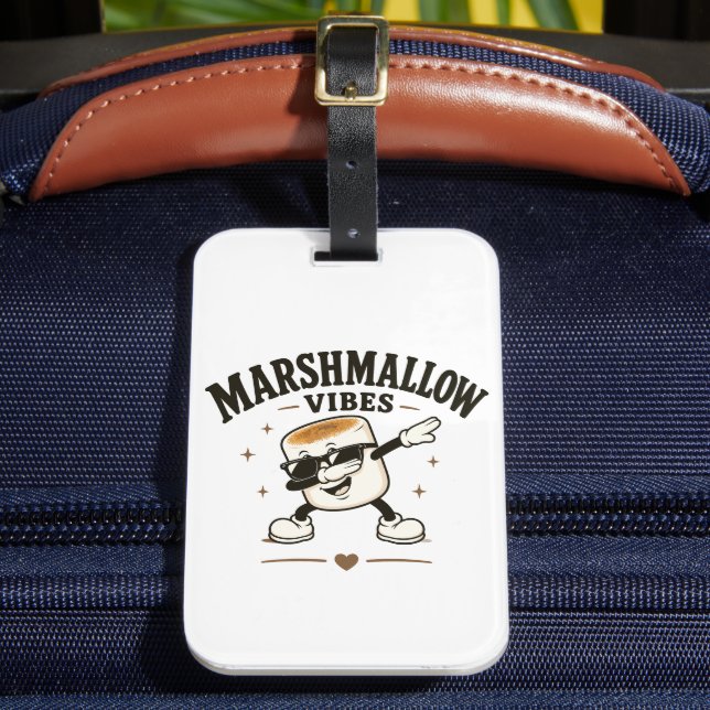 Marshmallow vibes luggage tag (Front Insitu 2)