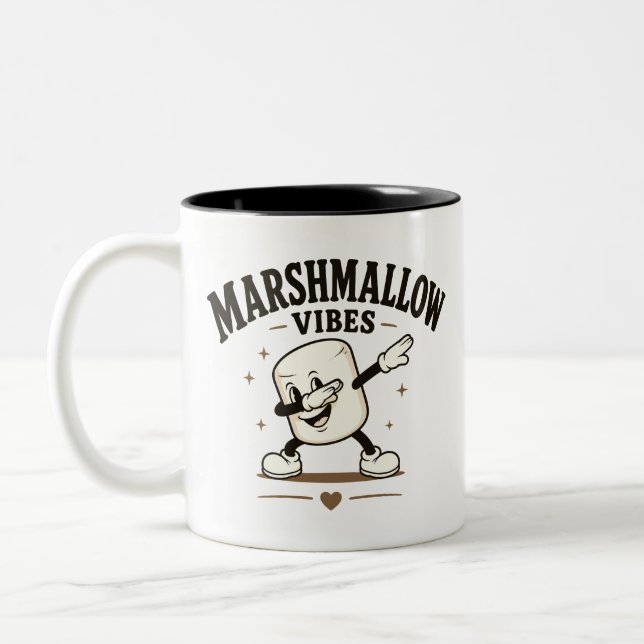 Marshmallow vibes Two-Tone coffee mug (Left)