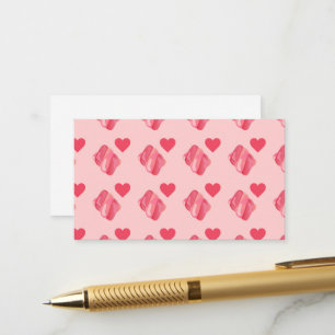 Marshmallows Pink Hearts Candy Valentine's Day Enclosure Card