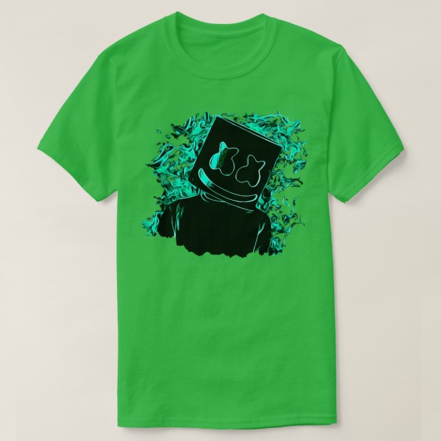 Marshmello in The Green Flames T-Shirt (Design Front)