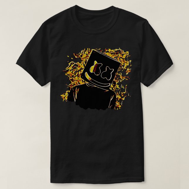 Marshmello in The Yellow Flames T-Shirt (Design Front)