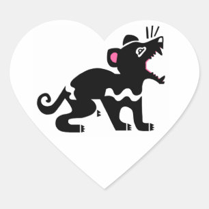 Marsupial - I love Tasmanian DEVILS - Wildlife Heart Sticker