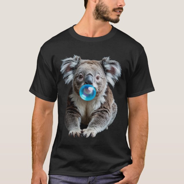 Marsupial Koalas Wildlife Koala Blowing Bubblegum  T-Shirt (Front)