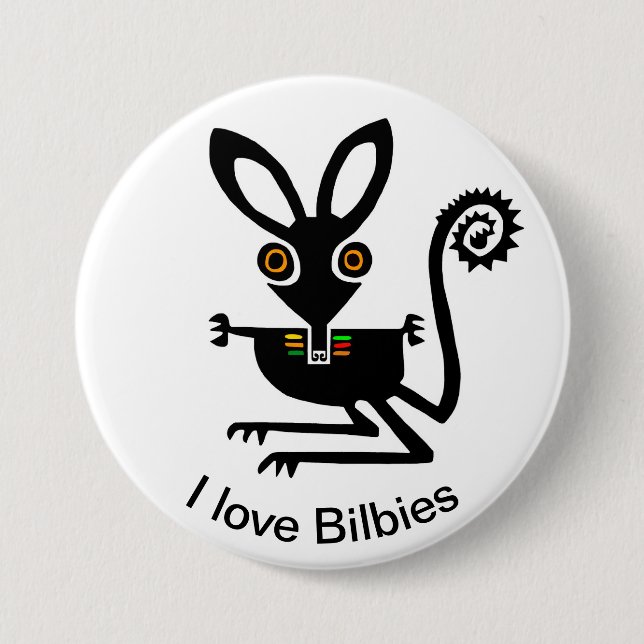 Marsupial  -  love BILBIES - Australian wildlife - 7.5 Cm Round Badge (Front)