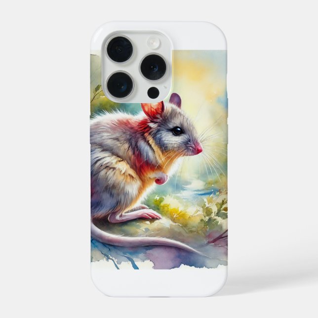 Marsupial Mouse 120924AREF104 - Watercolor iPhone Case (Back)