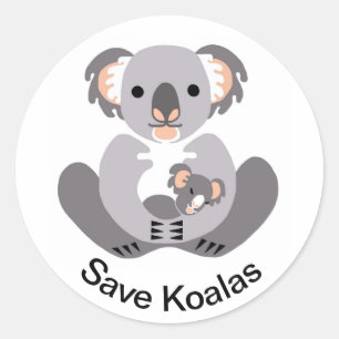 Marsupial-  Save KOALAS  - Australia - Nature Classic Round Sticker