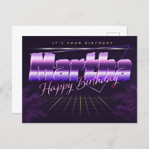 Martha Name First name purple postcard birthday