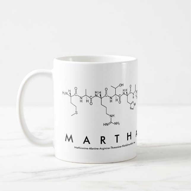 Martha peptide name mug (Left)