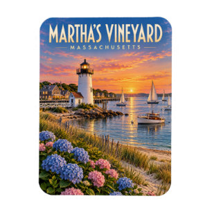 Martha’s Vineyard Sunset Lighthouse Massachusetts Magnet