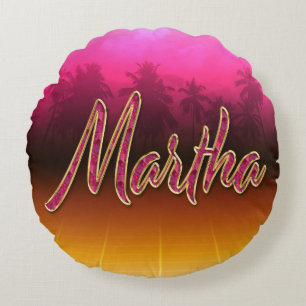 Martha Vorname Name golden pink Kissen Round Cushion