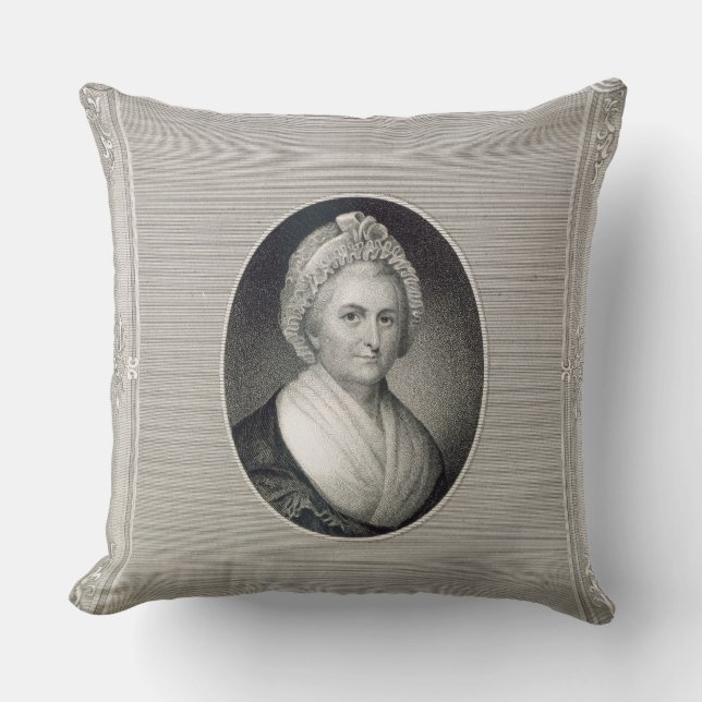 Martha Washington, engraved by James Barton Longac Cushion (Front)