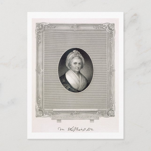 Martha Washington, engraved by James Barton Longac Postcard (Front)