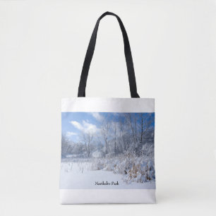 Marthaler Park Frozen Pond and Trees Tote Bag