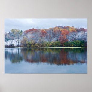 Marthaler Park Snowy Autumn Morning Poster