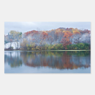 Marthaler Park Snowy Autumn Morning Rectangular Sticker